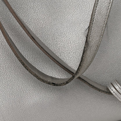 Saint Laurent Metallic Calfskin Large Shopping Tote Silver 21 of 21