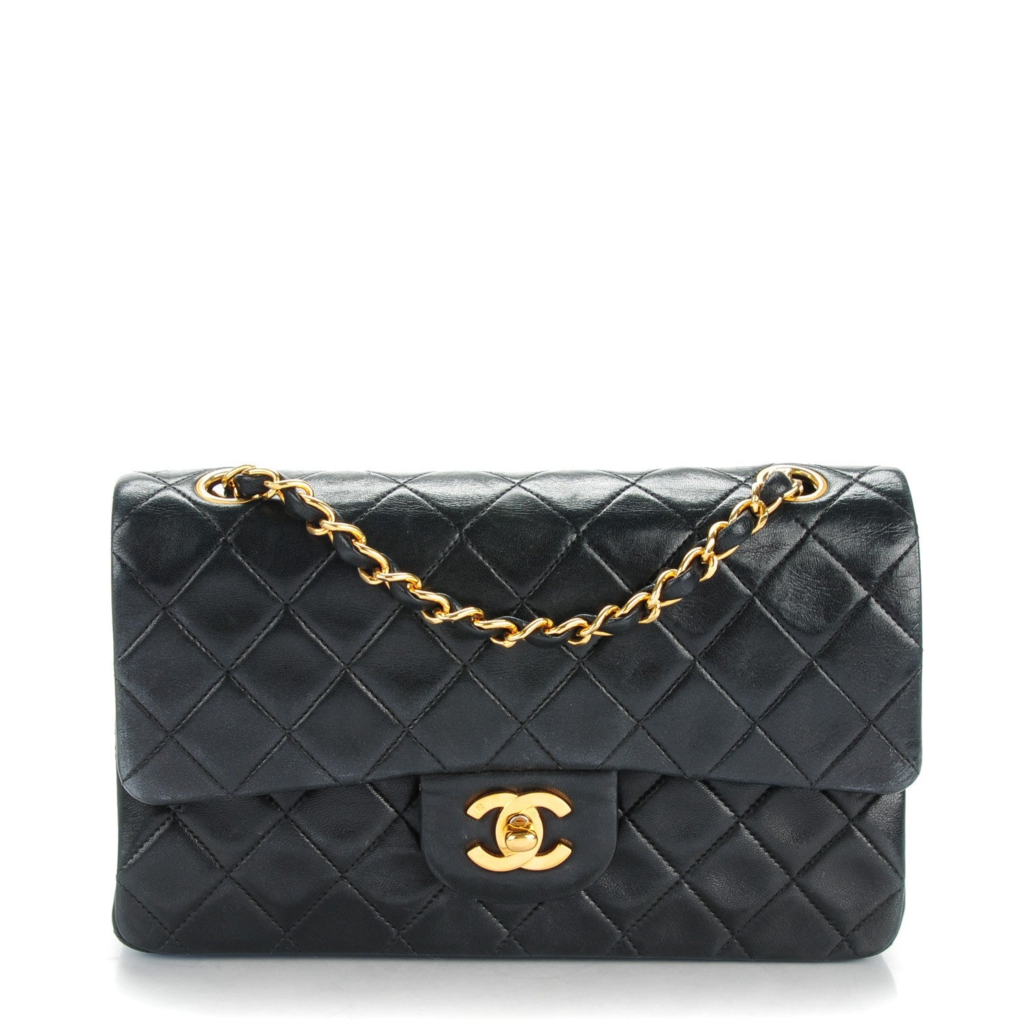 Chanel Lambskin Quilted Small Double Flap Black 1 of 9