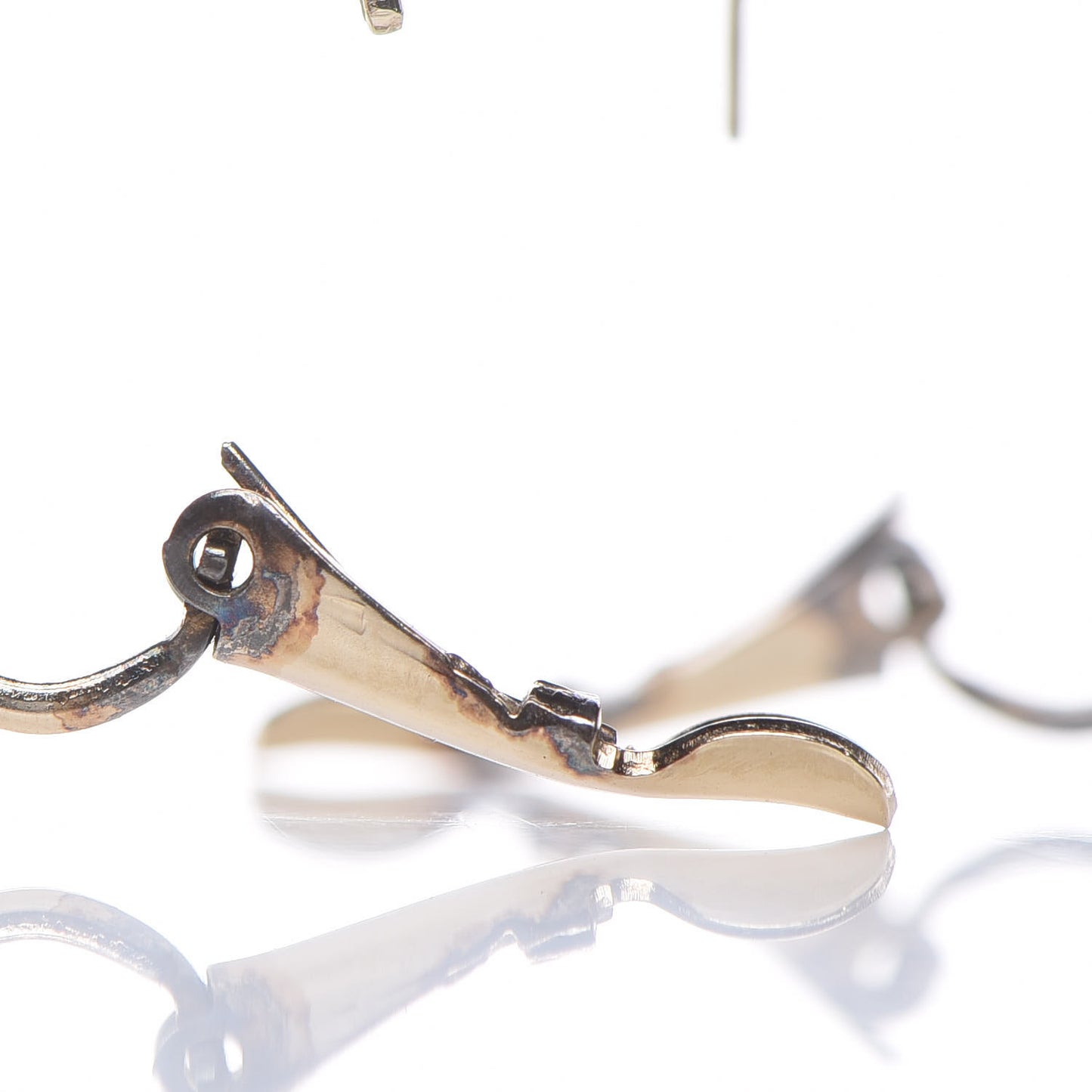 Crystal Pearl CC Dangle Earrings Gold