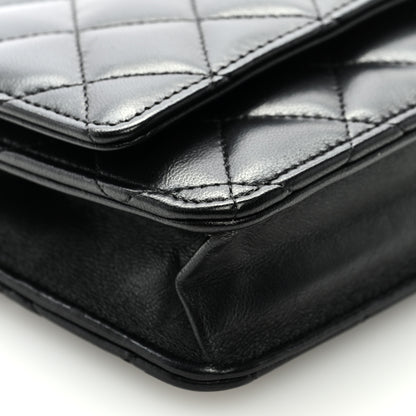 Chanel Lambskin Quilted Wallet On Chain WOC Black 8 of 9