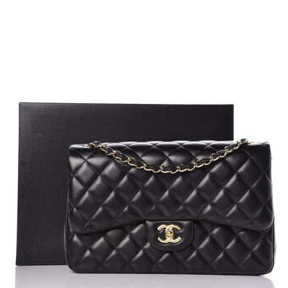 Chanel Lambskin Quilted Jumbo Double Flap Black 18 of 18
