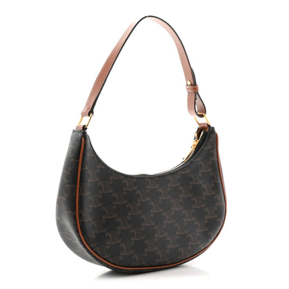 Celine Triomphe Canvas Calfskin Ava Shoulder Bag Tan 3 of 11