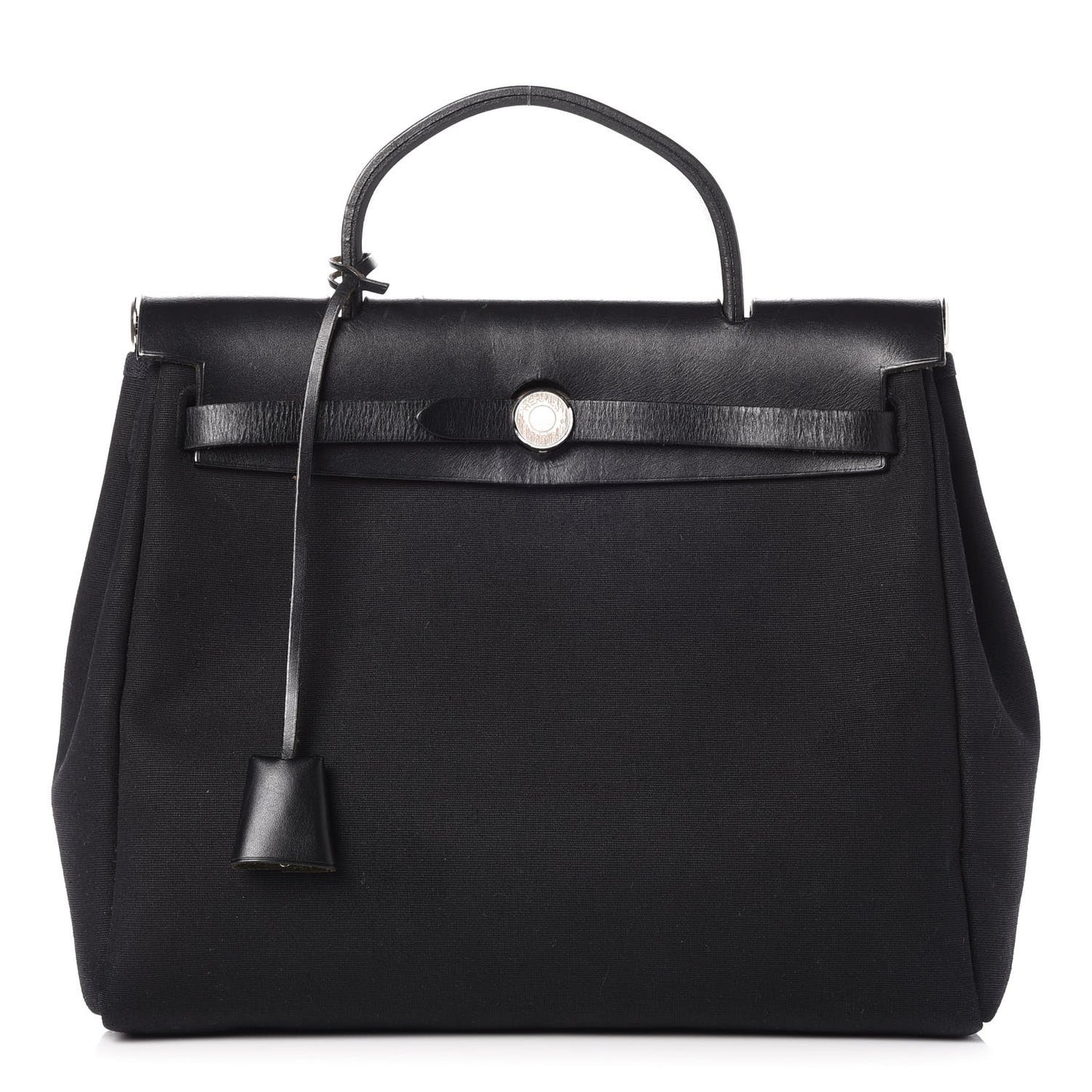 Toile Vache Calfskin Herbag 30 PM Natural Black