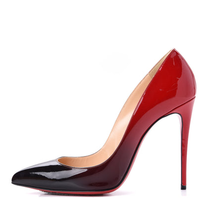 Christian Louboutin Patent Degrade Pigalle Follies 100 Pumps 38 Black Red 1 of 14