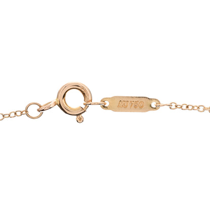 Tiffany 18K Rose Gold Diamond Mini Metro Peace Pendant Necklace 5 of 6
