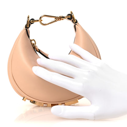 Fendi Vitello Grace Matte Nano Fendigraphy Hobo Charm Light Rose 2 of 11