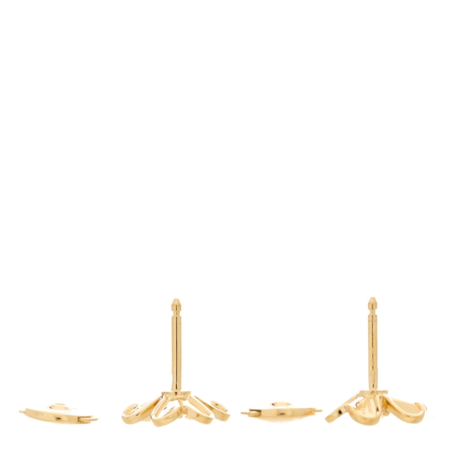 Van Cleef & Arpels 18K Yellow Gold Diamond Mini Frivole Earrings 3 of 5