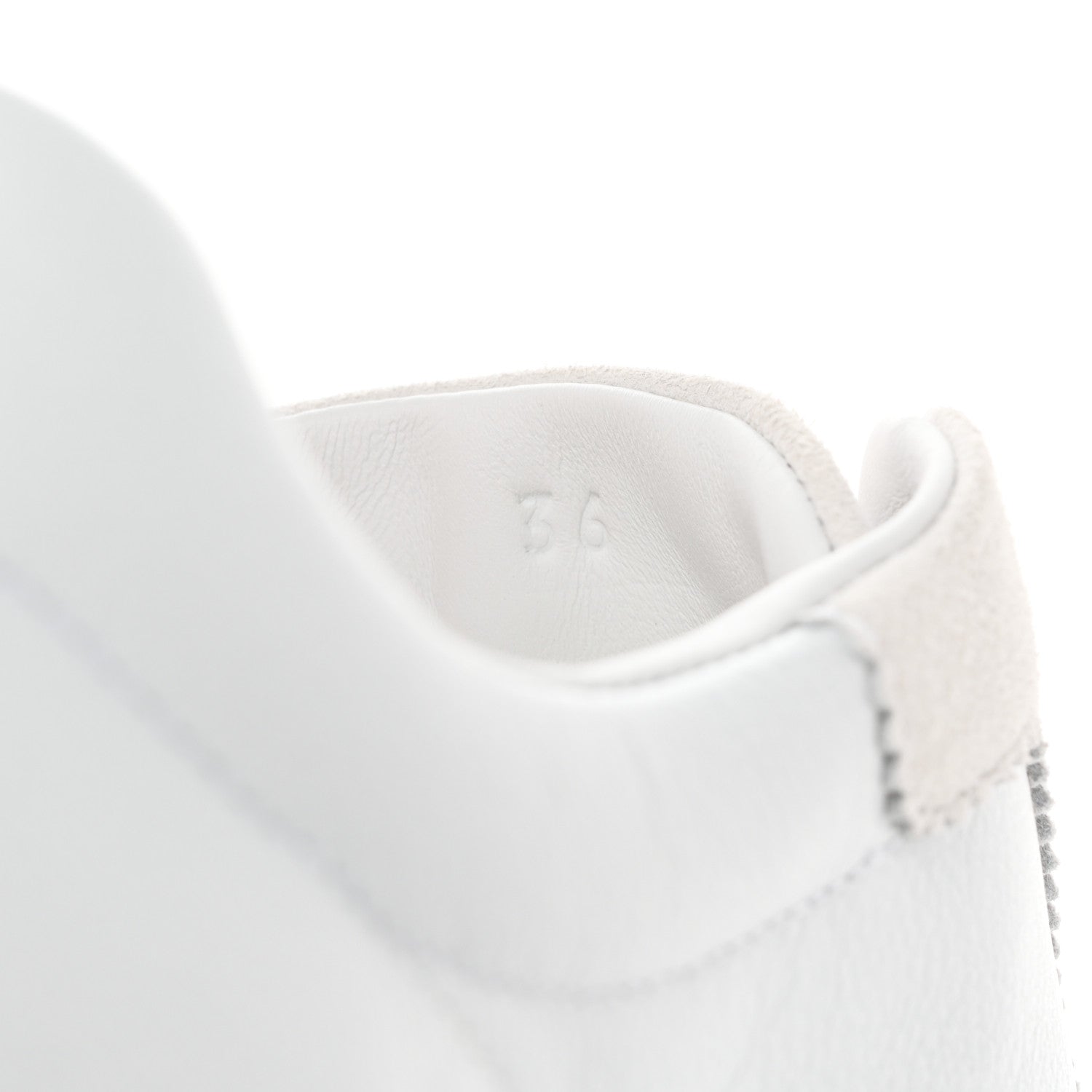 Hermes Calfskin Suede Goatskin Bouncing Sneakers 36 White 8 of 9