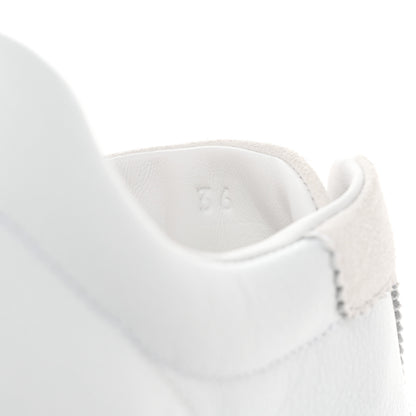 Hermes Calfskin Suede Goatskin Bouncing Sneakers 36 White 8 of 9