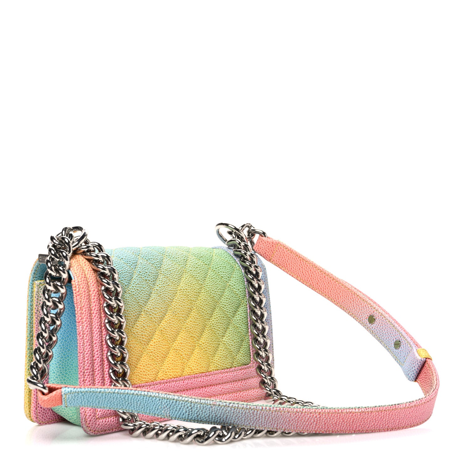Chanel Caviar Quilted Small Cuba Rainbow Boy Flap Multicolor 3 of 11