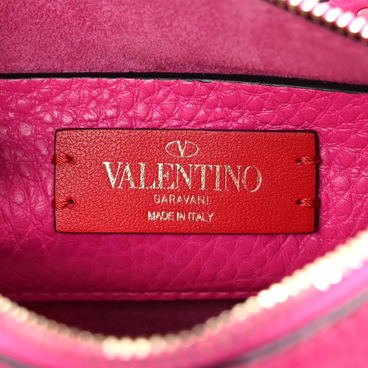 Valentino Garavani Pebbled Calfskin Enamel Monochrome Small Rockstud Flip Lock Shoulder Bag Pink PP 7 of 9