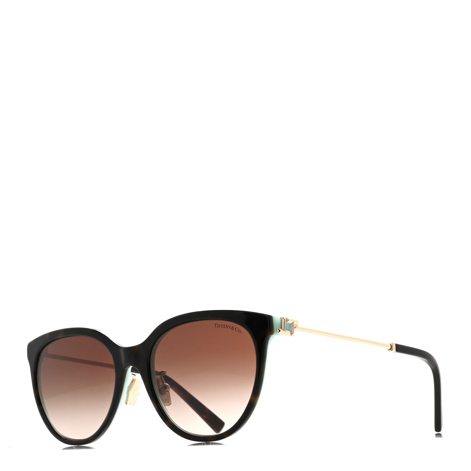 Tiffany Acetate Metal Round 55mm Sunglasses TF4243D Havana Blue 1 of 8
