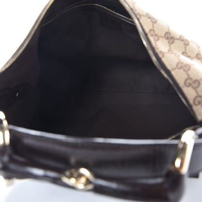 Gucci Monogram Medium Horsebit Chain Hobo Dark Brown 5 of 9