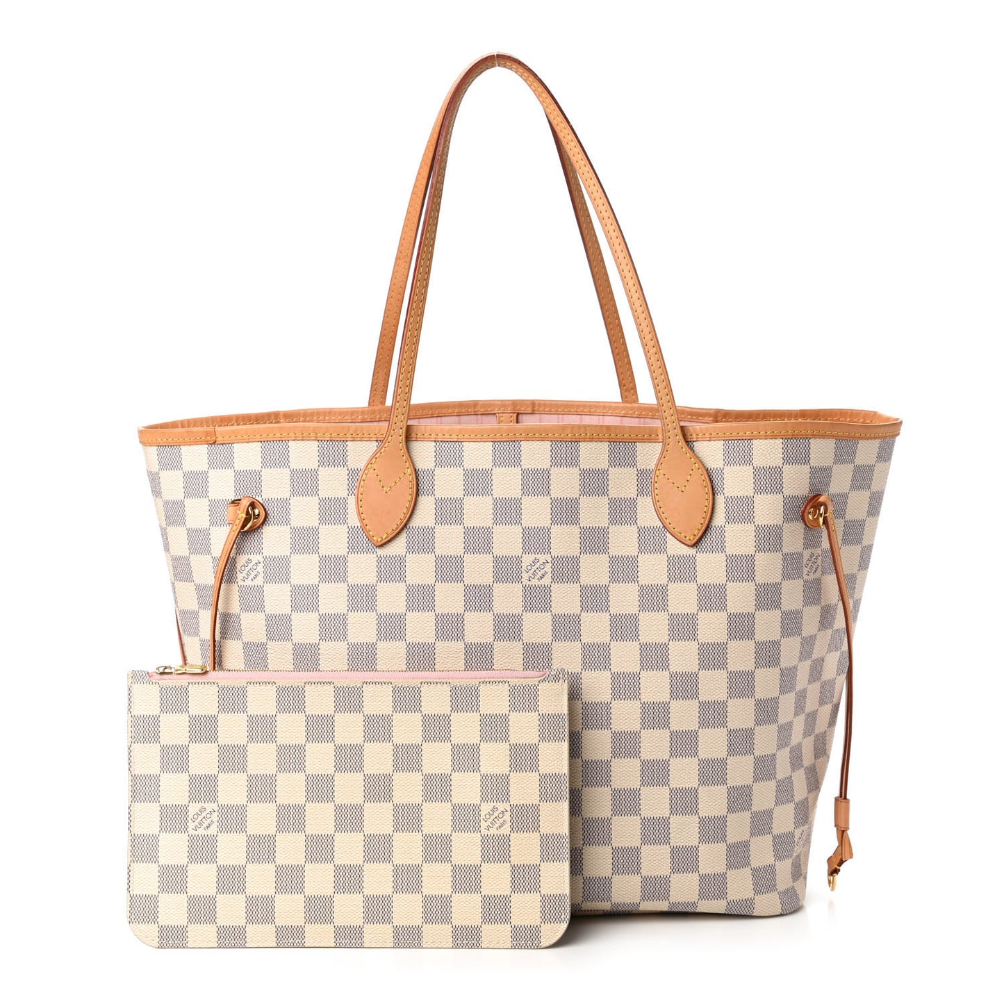 Damier Azur Neo Neverfull MM Rose Ballerine