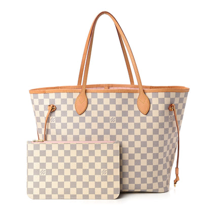 Louis Vuitton Damier Azur Neo Neverfull MM Rose Ballerine 1 of 10