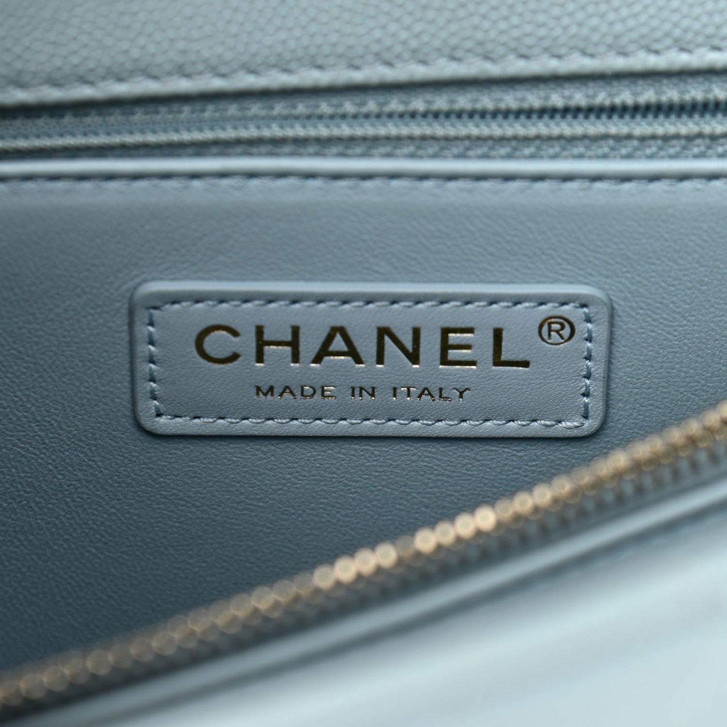 Caviar Quilted Small Coco Handle Flap Light Blue