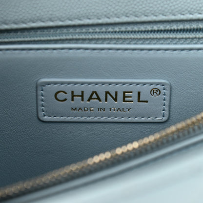 Chanel Caviar Quilted Small Coco Handle Flap Light Blue 6 of 13