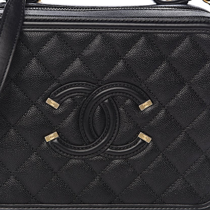 Chanel Caviar Quilted Medium CC Filigree Vanity Case Black 10 of 10