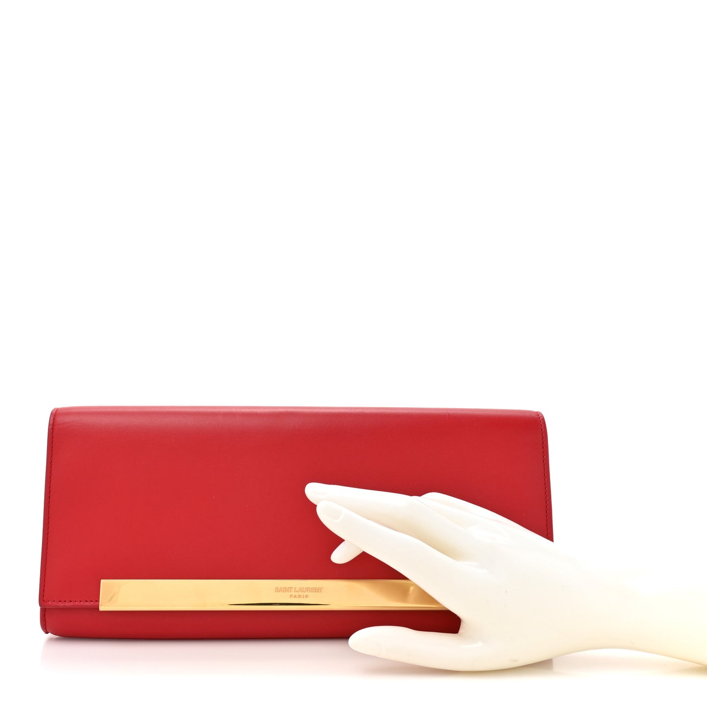 Calfskin Lutetia Flap Clutch Red