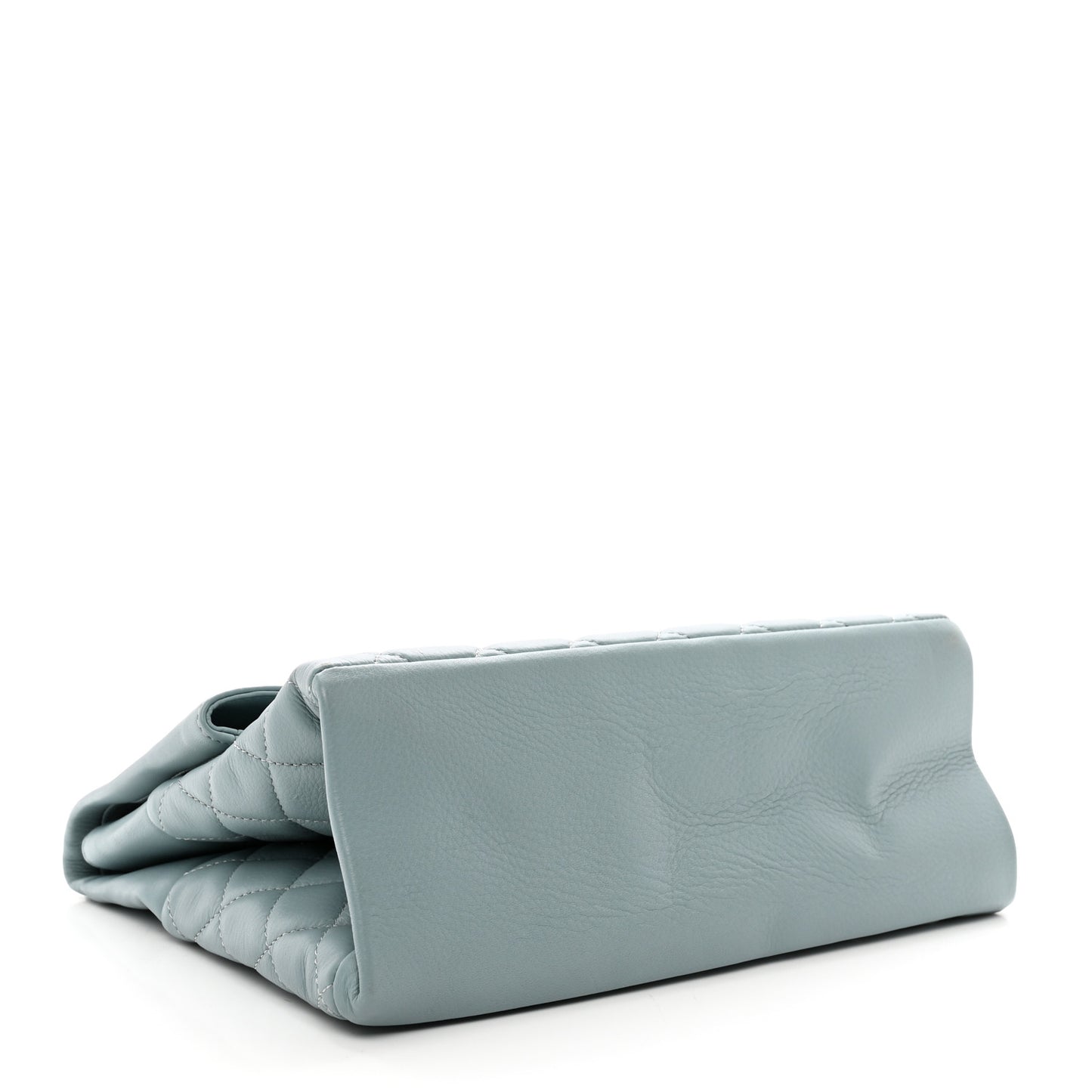 Distressed Calfskin Hamptons Flap Light Blue