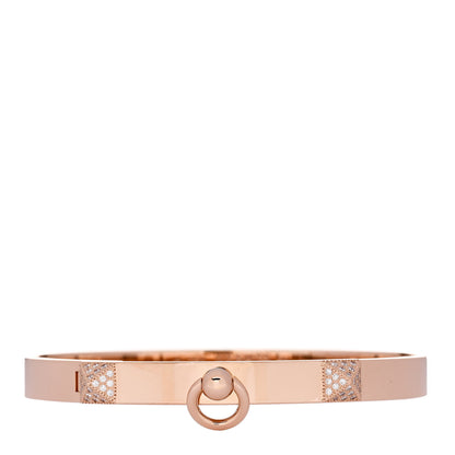 Hermes 18K Rose Gold Diamond PM Collier De Chien Bracelet SH 1 of 4