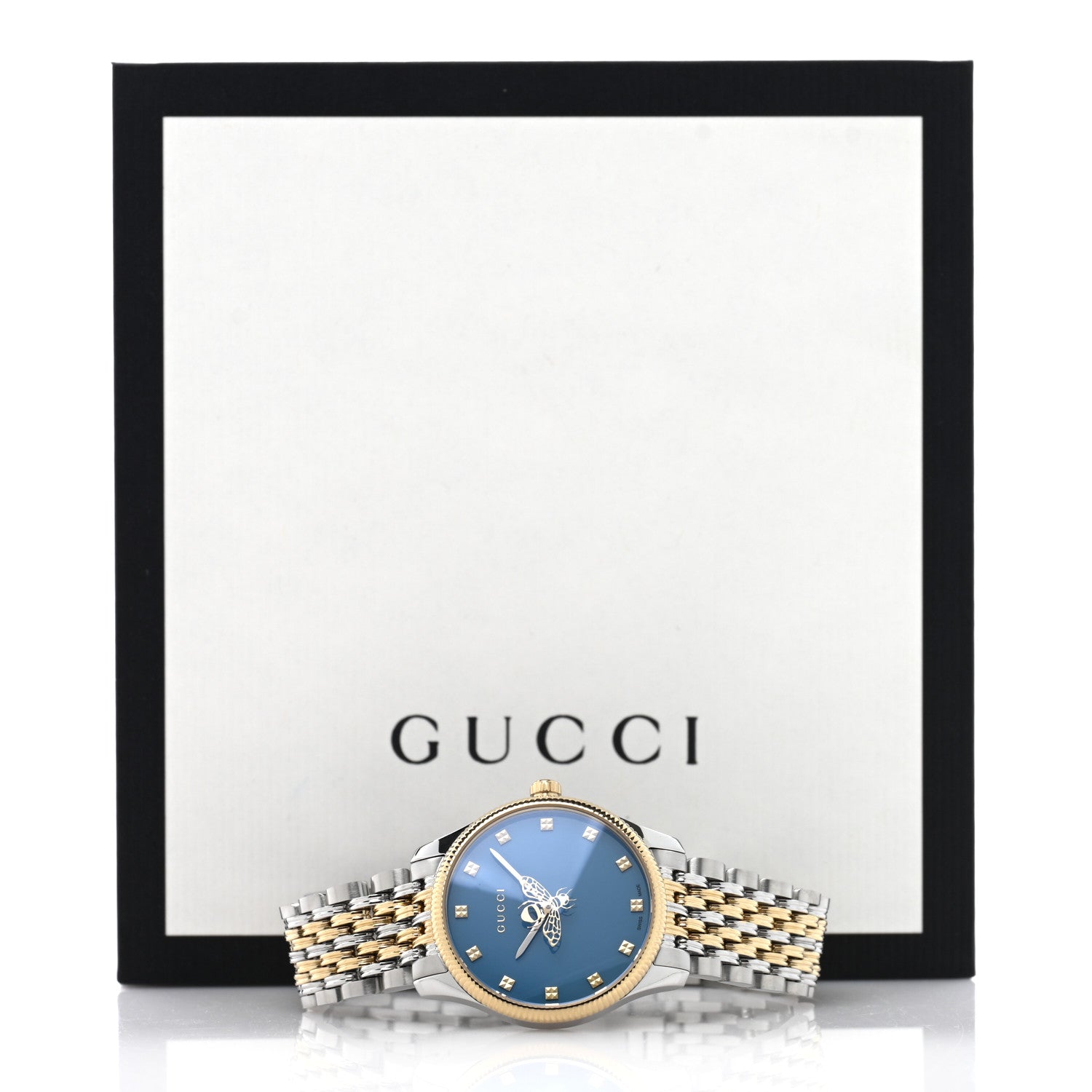 Gucci Stainless Steel 29mm G-Timeless Bee Quartz Watch Blue 5 of 5