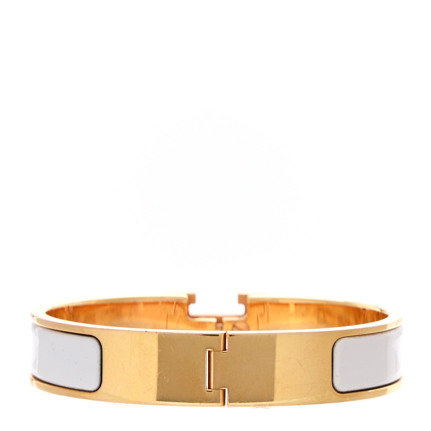 Hermes Enamel Narrow Clic Clac H Bracelet PM White 3 of 5