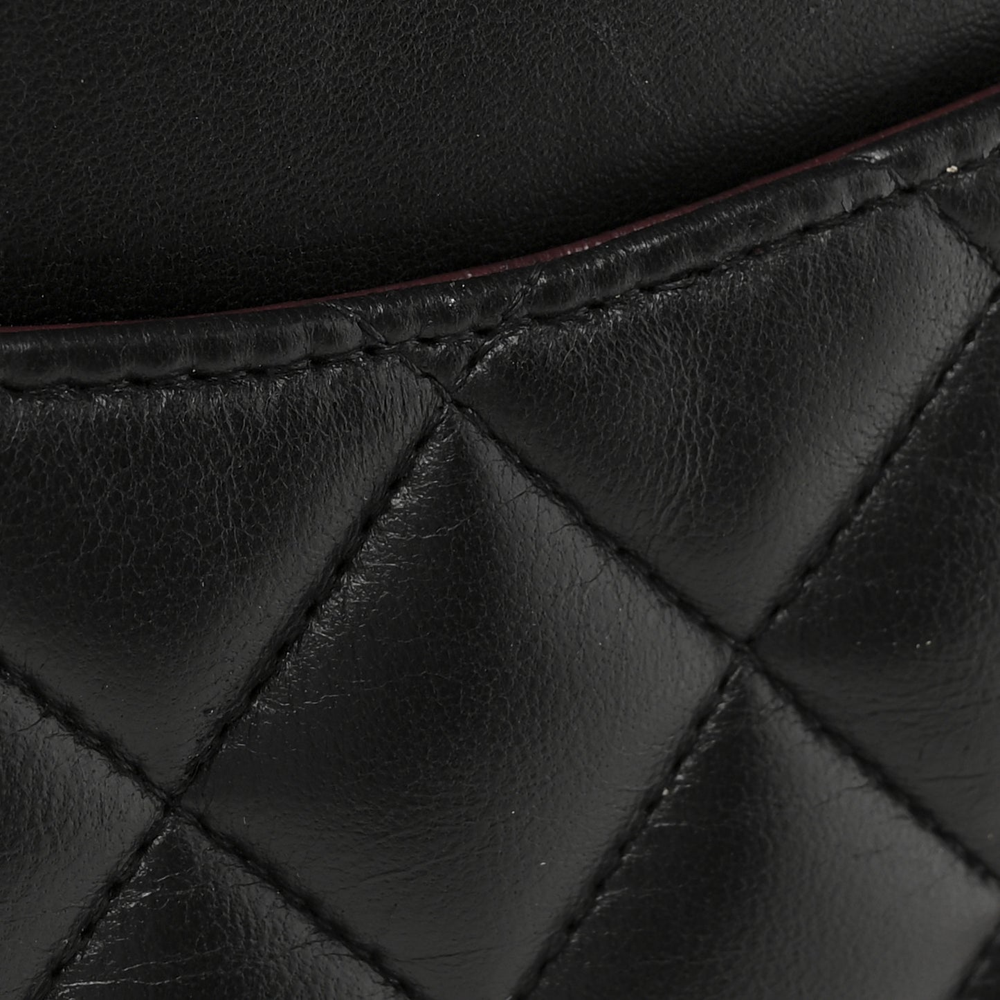 Lambskin Quilted Medium Double Flap Black