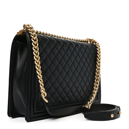 Chanel Lambskin Quilted Large Boy Flap Black 3 of 11
