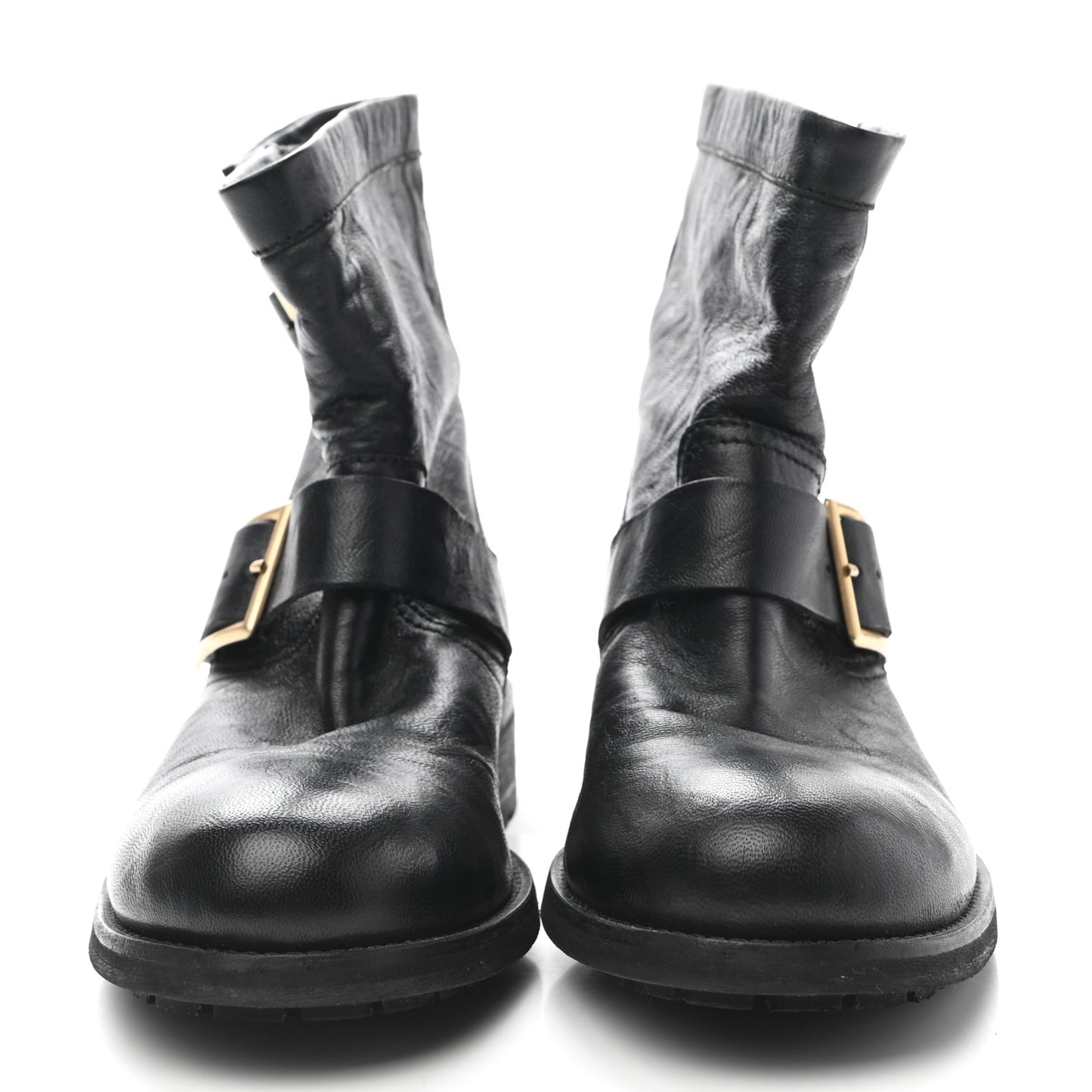 Lambskin Biker Boots 38 Black