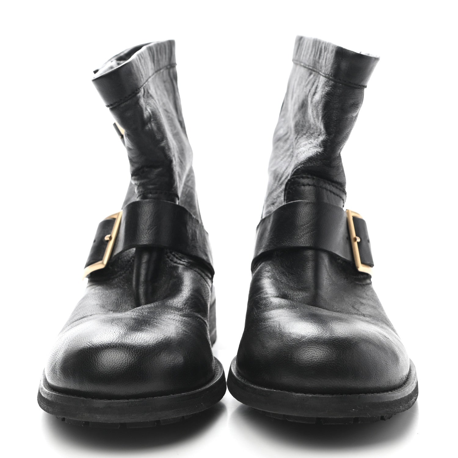 Jimmy Choo Lambskin Biker Boots 38 Black 2 of 8