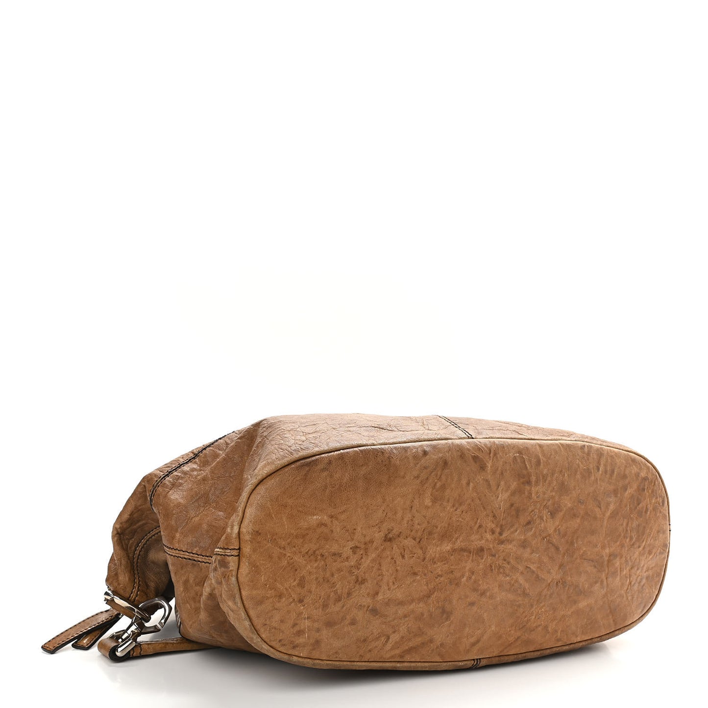 Crackled Calfskin Medium Nightingale Light Brown