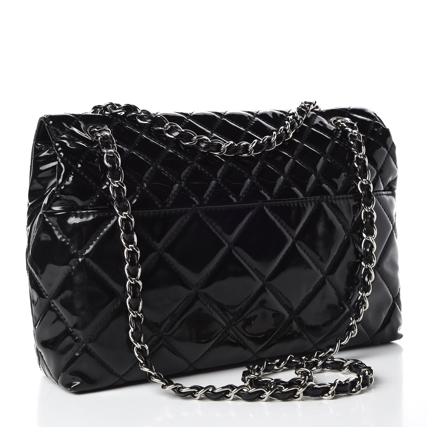 Vinyl Quilted In the Business Flap Bag Black