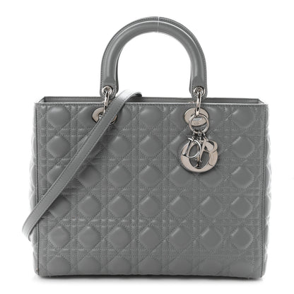 Christian Dior Lambskin Cannage Large Lady Dior Light Grey 1 of 10
