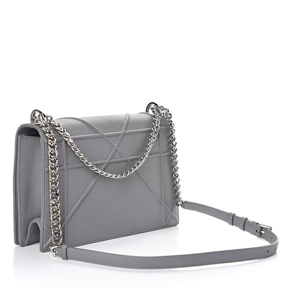 Christian Dior Grained Calfskin Large Diorama Flap Bag Grey 3 of 9