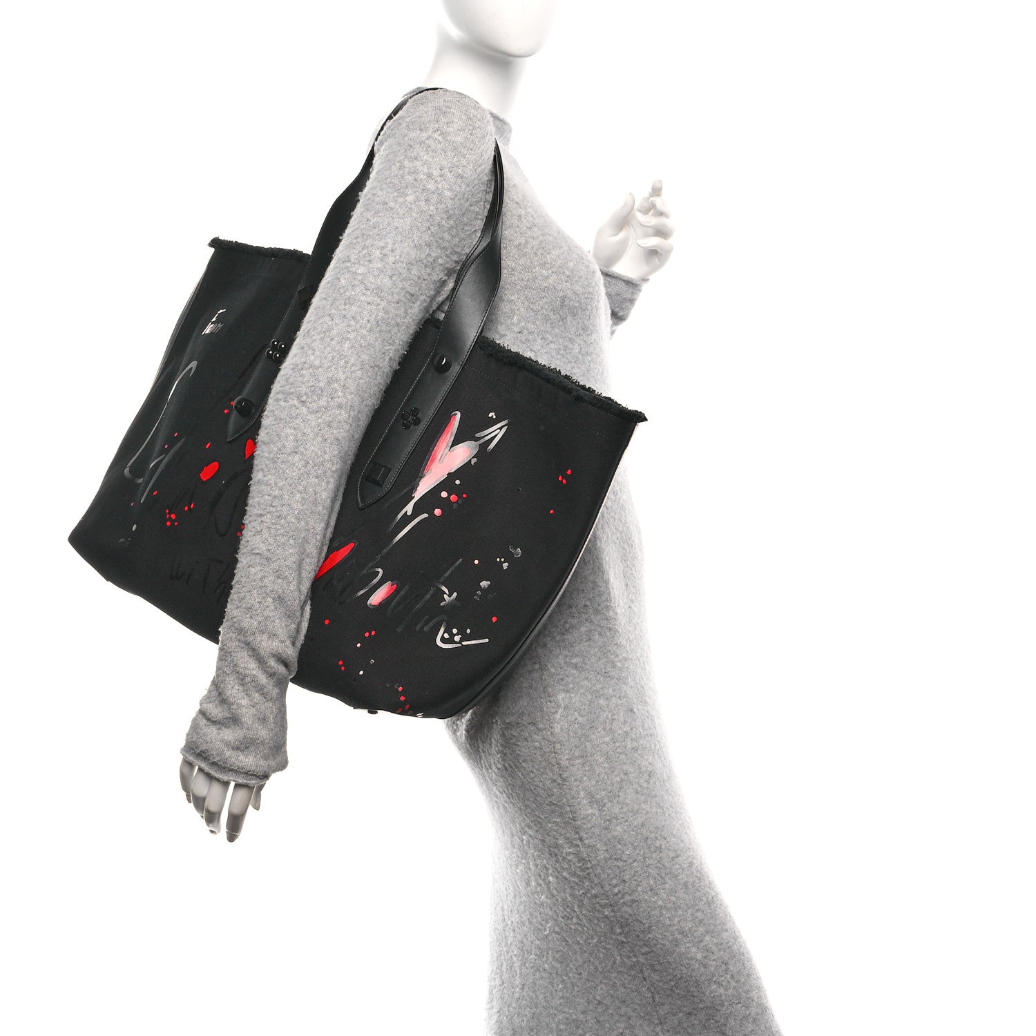 Christian Louboutin Canvas Frangibus Tote Black 2 of 9
