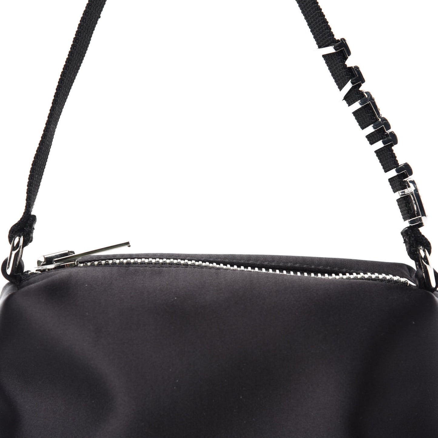 Satin Crystal Heiress Pouch Black
