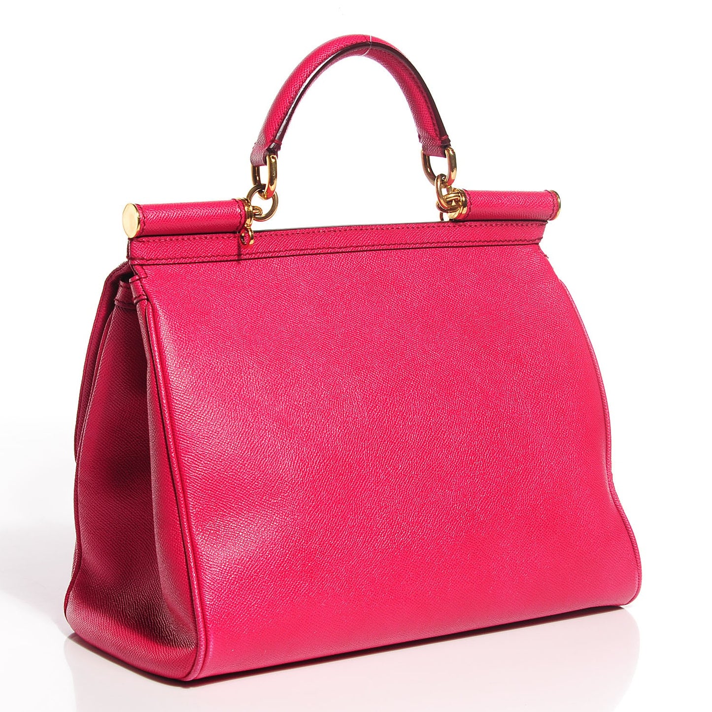 Dauphine Calfskin Large Miss Sicily Satchel Fuchsia