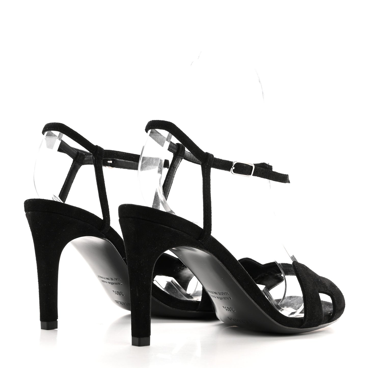 Suede Goatskin Heden 80 Sandals 36.5 Black