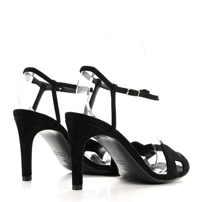 Hermes Suede Goatskin Heden 80 Sandals 36.5 Black 4 of 8