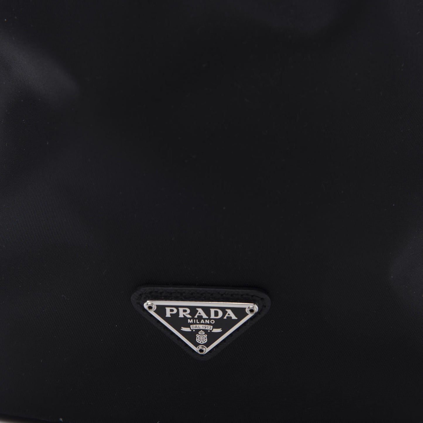 Saffiano Tessuto Nylon Vela Bucket Wristlet Black
