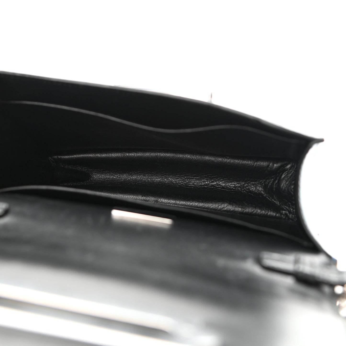 Metallic Vitello Saffiano Cahier Bag Denim Black