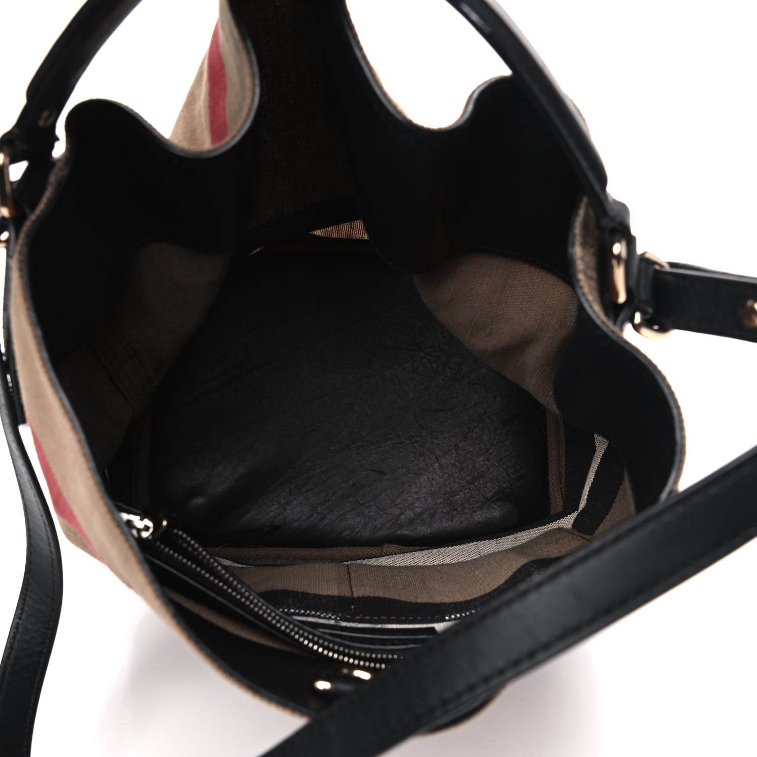 Burberry Canvas Mega Check Medium Susanna Hobo Black 4 of 12
