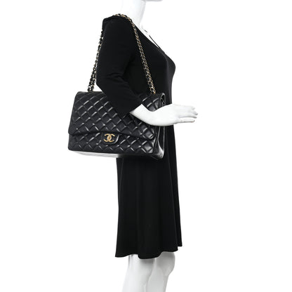 Chanel Lambskin Quilted Maxi Double Flap Black 2 of 22
