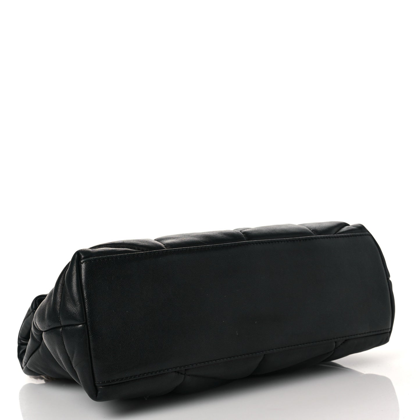 Lambskin Quilted Small Loulou Puffer Monogram Chain Satchel Black