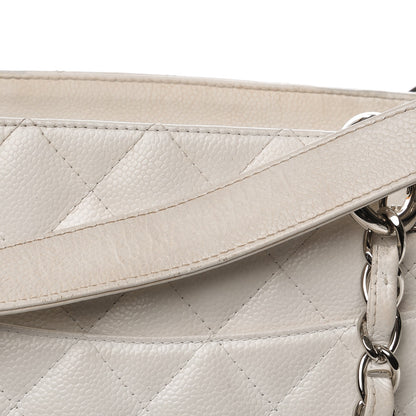 Chanel Caviar Quilted Grand Shopping Tote GST White 9 of 19