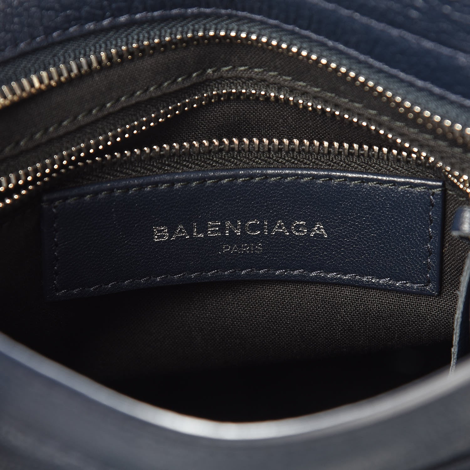 Balenciaga Chevre Silver Metallic Edge Hardware Mini City Bleu Nuit Dark Sea 5 of 10