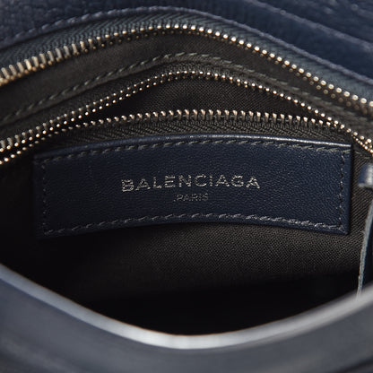 Balenciaga Chevre Silver Metallic Edge Hardware Mini City Bleu Nuit Dark Sea 5 of 10