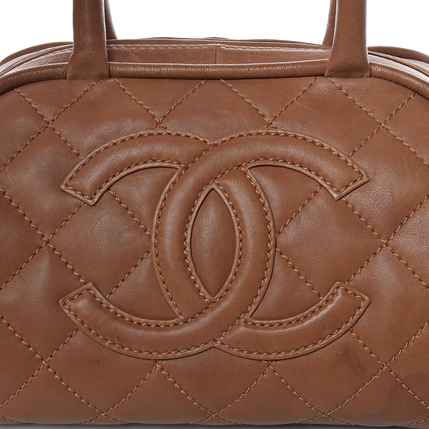 Chanel Calfskin Quilted Small Bowler Brown 22 of 23