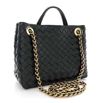 Bottega Veneta Nappa Intrecciato Small Andiamo With Chain Shoulder Bag Black 3 of 9